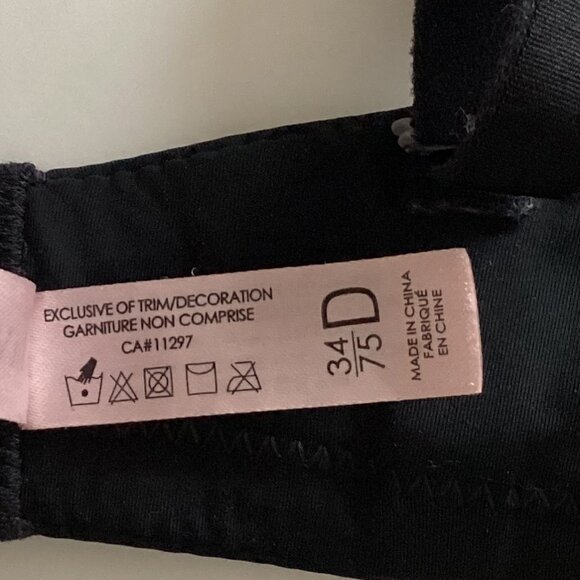 La Vie en Rose Women's Black T-Shirt Bra Adjustable Bra Straps 34D - Picture 10 of 10
